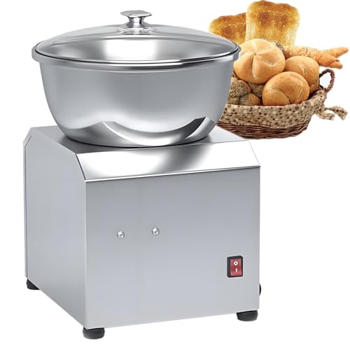Nicvrea Amasadora Comercial, Amasadora de Espiral Profesional, Amasadora de Cuenco Desmontable con Doble Rotación y Temporizador para Restaurantes, Pizzerías y Panaderías 3kg