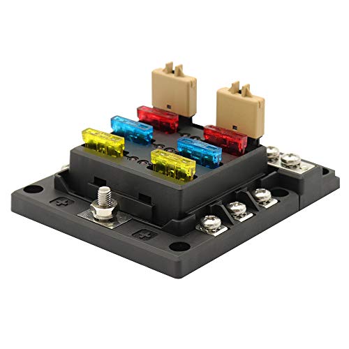 Porta-fusíveis da lâmina da caixa de fusíveis de 6 vias ， Terminal de porca do parafuso de 6 vias co