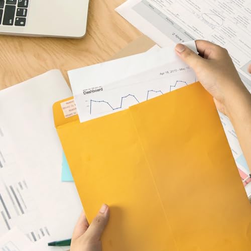 Envelopes de catálogo 10 x 13, embalagem com 100, envelopes de manilla amarelos grandes amarelos e m