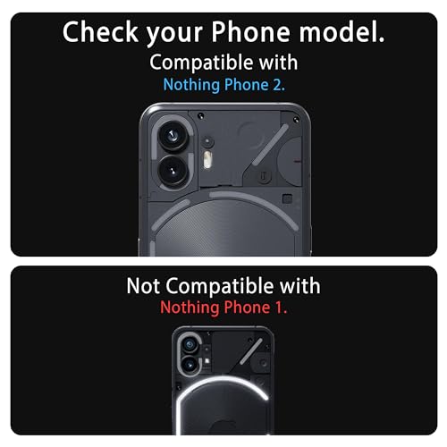 Image of ArmourPro Camera Rings Tempered Glass for Nothing Phone 2, Tough HD Individual Aluminum Alloy Rings 9H Camera Cover, Scratch-Resistant,Camera Lens Protection| Black, 1 Pack