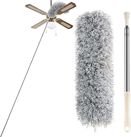 Darkstone Fab Microfiber Feather Duster Bendable & Extendable Fan Cleaning Duster with 100 inches Expandable Pole Handle Washable Duster for High Ceiling Fans, Window Blinds, Furniture (Grey) (B0C4HDVSC1) Amazon Price History, Amazon Price Tracker