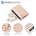 SUIKIHUM Small Credit Card Wallet Slim Wallet for Women and Men, PU Leather Minimalist Card Holder - 5 Card Slots & 1 Pocket with ID Window, Pink