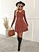 AUTOMET Womens Sweater Dresses 2026 Winter Long Sleeve Fall Fashion Outfits V Neck A-Line Flowy Mini Cute Casual Dress Comfy Work Spring Clothes Caramel M