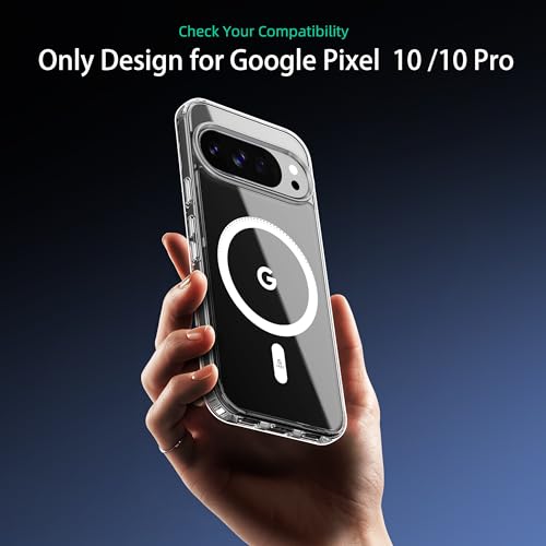 Image of ONES Magnetic for Google Pixel 10 Pro / 10 Slim Case, Compatible with Magsafe, Military-Grade Drop Guard, Anti-Yellowing, Shockproof Cover for Pixel 10 Pro / 10, Scratch-Resistant, Transparent