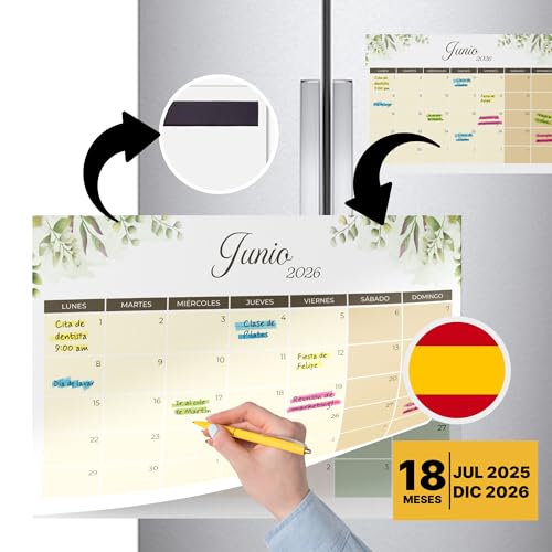 Finoly Calendario Magnetico Nevera Julio 25 Diciembre 26 (18 Meses) | Calendario Iman Nevera 2025 | Almanaque Magnético con Adhesión Fuerte (Naturaleza) Finoly Calendario Magnetico Nevera Julio 25 Diciembre 26 (18 Meses) | Calendario Iman Nevera 2025 | Almanaque Magnético con Adhesión Fuerte (Naturaleza)