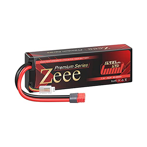 Greatest Product Zeee Premium Series 2S Lipo Battery 7.4V 8200mAh 120C Hard Case Battery Deans T Connector with Housing for RC Car Truck RC Truggy RC Boat Helicopter