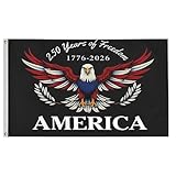 bandiera americana e stelle Design commemorativo storico: presenta un emblema unico per l'anniversario americano di 250 anni, che simboleggia la ricca eredità e l'orgoglio di 250 anni di indipendenza americana, perfetto per manifestazioni patriottiche..Bandiera del 250° anniversario Bandiera degli Stati Uniti per il 250° anniversario