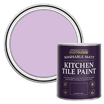 Rust-Oleum Purple water resistant Kitchen Tile Paint in Matt Finish - Violet Macaroon 750ml
