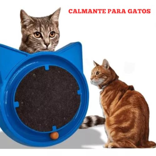 Suporte arranhador para Gatos- Antiestresse, interativo, com Bolinha, durável/Azul
