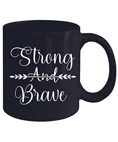 SKY DOT Strong-and-Brave-Black-Mug Gift Ideas Printed Ceramic Tea/Coffee Mug