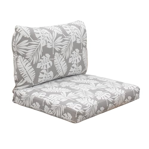 Tommy Bahama Sunbrella® Fabric 1-Piece Outdoor Knife Edge Deep Seat Lounge Chair Seat and Back Cushion Set, Tropical Chrome