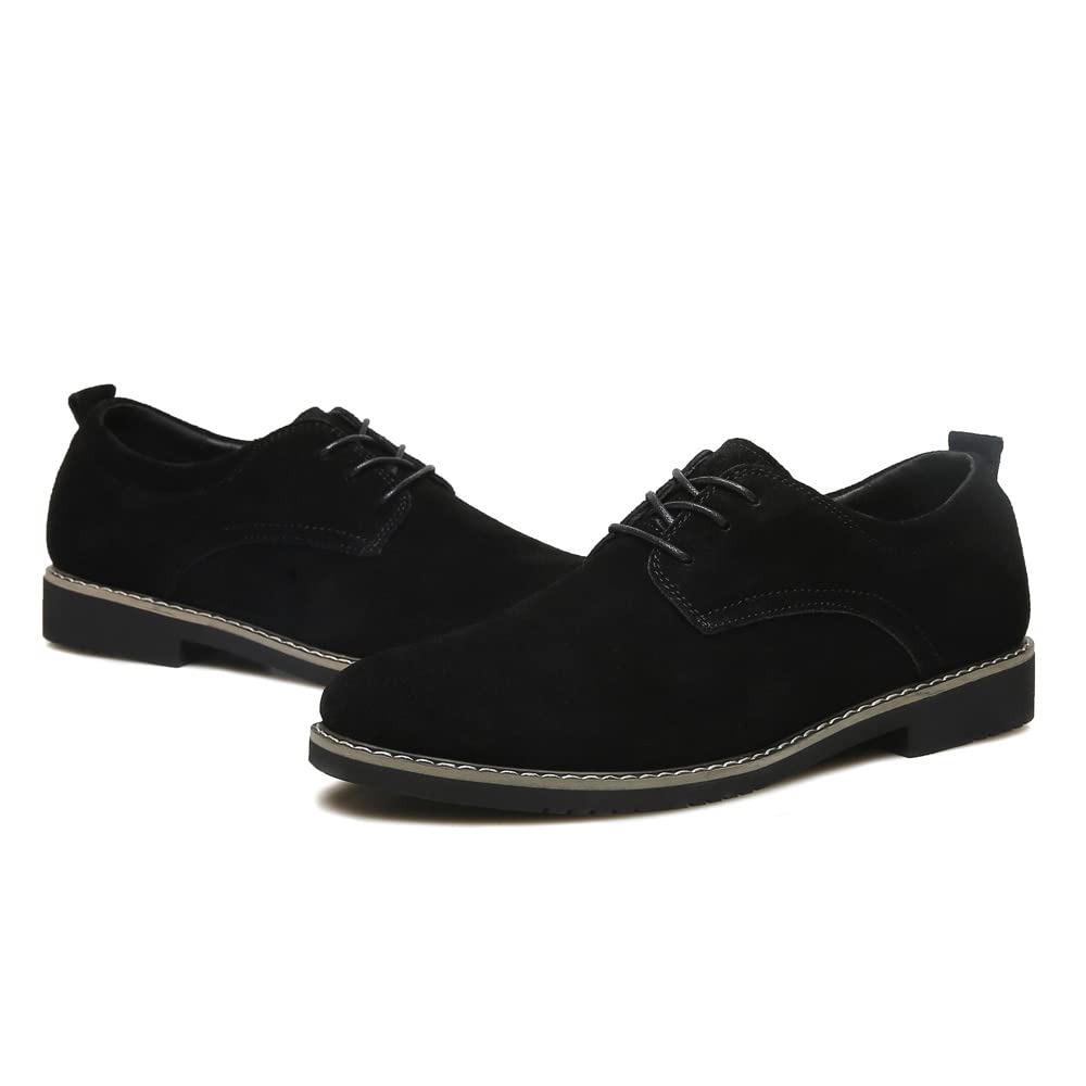 Zapatos Oxford de ante para hombre, estilo clásico británico, mocasines con borlas para uso casual y de negocios, suela suave para conducir, Negro -, 42 EU