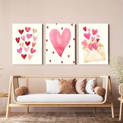 Affiches Saint-Valentin cœur rose idée cadeau romantique avec cadre