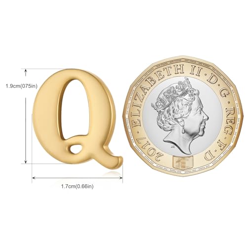 Image of HONEY BEAR Mens Womens Initial Alphabet Letter Lapel Pins Collar Badge Brooches for Business Wedding Graduation Gift Matte Gold 0.59 inches