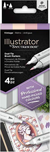 Spectrum Noir Illustrator Alcohol Markers 4 kleuren Set-Vintage, One Size