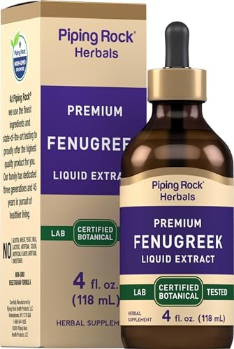 Piping Rock Fenugreek Liquid Extract | 4 Fl Oz | Vegetarian, Alcohol Free Supplement | Non-GMO, Gluten Free Tincture Drops