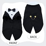 QBLEEV Cat Tuxedo Suit, Cat Halloween Costumes for Cats Only, Sphynx Cat Tuxedo Outfit Costume with Bow Tie, Kitten Formal Attire Wedding Birthday Onesie Clothes for Male Girl Hairless Cats - Image 2