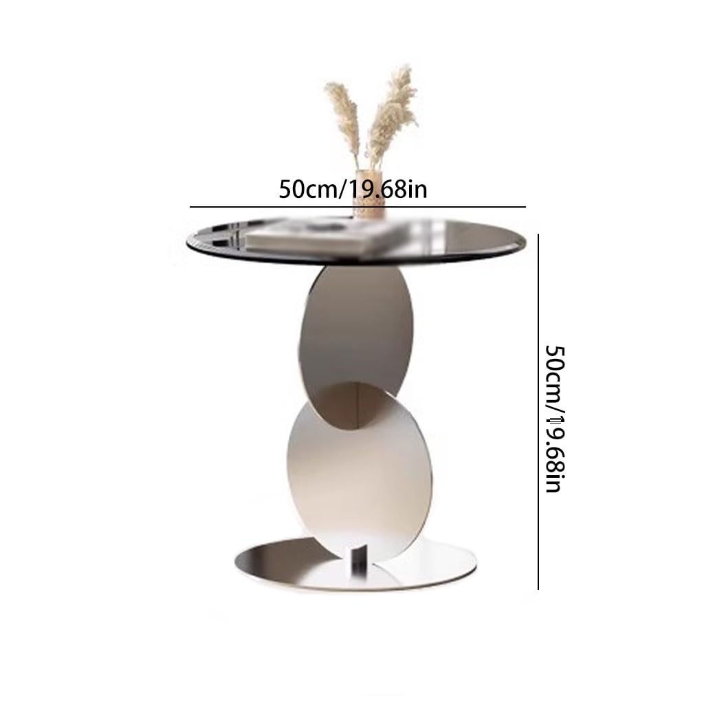 Sofa Creative Stainless Steel Coffee Shop Side Table Sofa Living Room Glass Art Small Round Table Sofas for Living Room