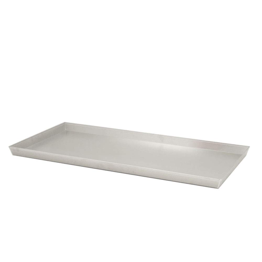 Bandeja rectangular en aluminio alimentario 37x72 cm - altura del borde 3 cm.
