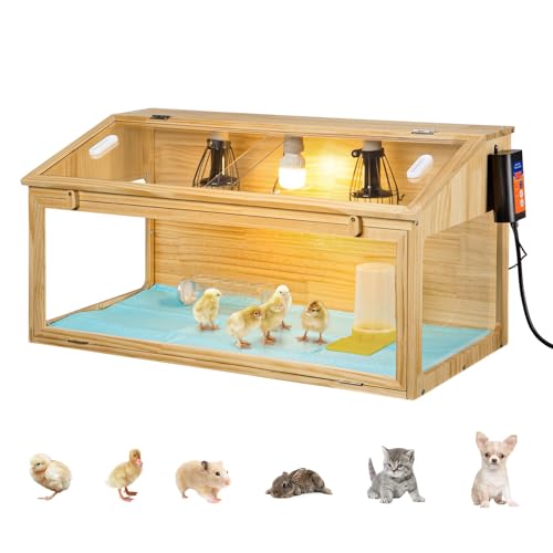 OCTAOR Premium Brooder Box for Chicks & Other Small Animals, Indoor Chicken Brooder Box Kit with Heat Lamp, Thermostat, Pet Diaper, Feeder, Waterer, Easy for Starters & Professionals, Eco-Friendly