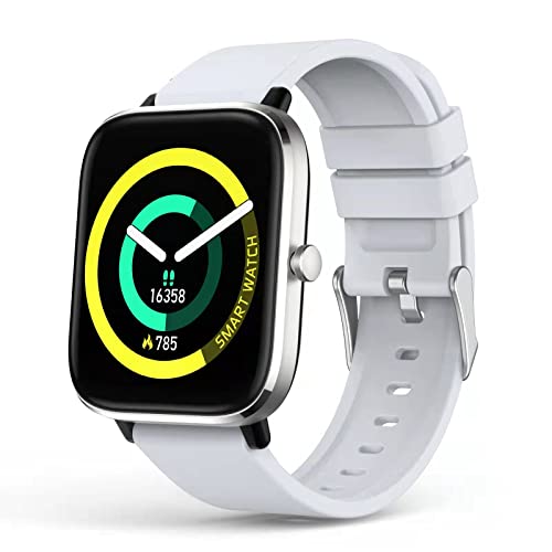 Smart Watch with Bluetooth Call for Men Women, IP67 Waterproof Fitness Tracker with 1.7" HD Display Blood Pressure Heart Rate Temperature Sleep Monitor for Android and iOS Phones Silver