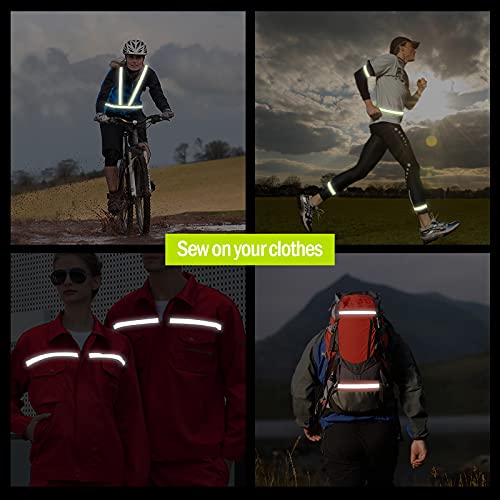 TCCFCCT Fita Refletiva de Alta Visibilidade, Fita de Segurança Fluorescente de Tecido, 2''x66 Pés,