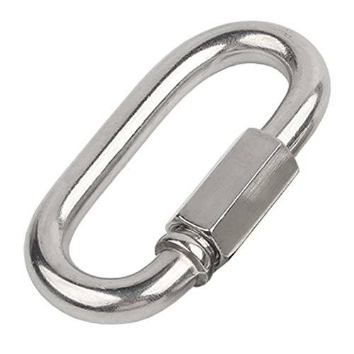 FEEIMOL Edelstahl Kettenglied Karabiner M10 Schraubverbinder Kettenverbinder Karabinerhaken Rapid-Glied Schraubkarabiner für Zuhause Klettern Camping Wandern Reisen