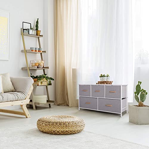 Romoon Dresser Organizer With 5 Drawers, Fabric Storage Drawer Unit, Dresser Tower For Bedroom, Hallway, Entryway, Closets, Nurseries - Gray #TOP3