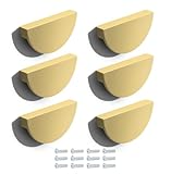 Poliplast – Set da 6 Maniglie, Design a semicerchio, per Cucina, Armadio e Cassetti, per Bambini, Verniciato a mano, Art. 79 (Giallo)