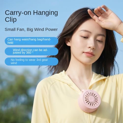 Ventilador de pinza portátil recargable USB mini ventilador rotativo de 360 grados 5