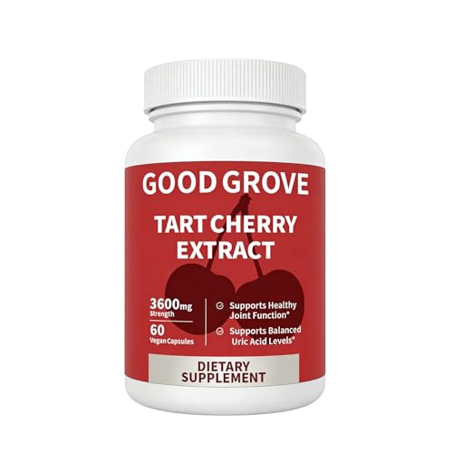 GOOD GROVE Tart Cherry Extract Capsules Tart Cherry Extract Supplement Cold Pressed 10:1 Extract 60 Capsules (1 PC)