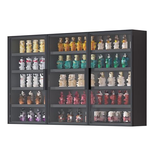 Display Cabinets, Multi-Tier Curio Storage Shelving with Glass Doors, Figures Dolls Model Wooden Display Case, Collectibles Organizers Rack, Home Playroom Showcase(Red,120x1