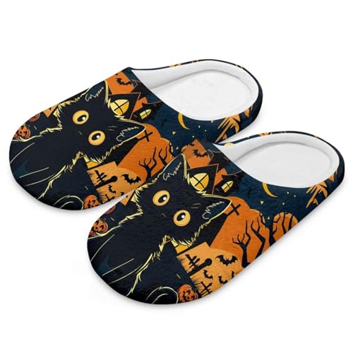 Warm Slippers for Women Halloween House Shoes Cute Slippers for Men Fluffy Cozy