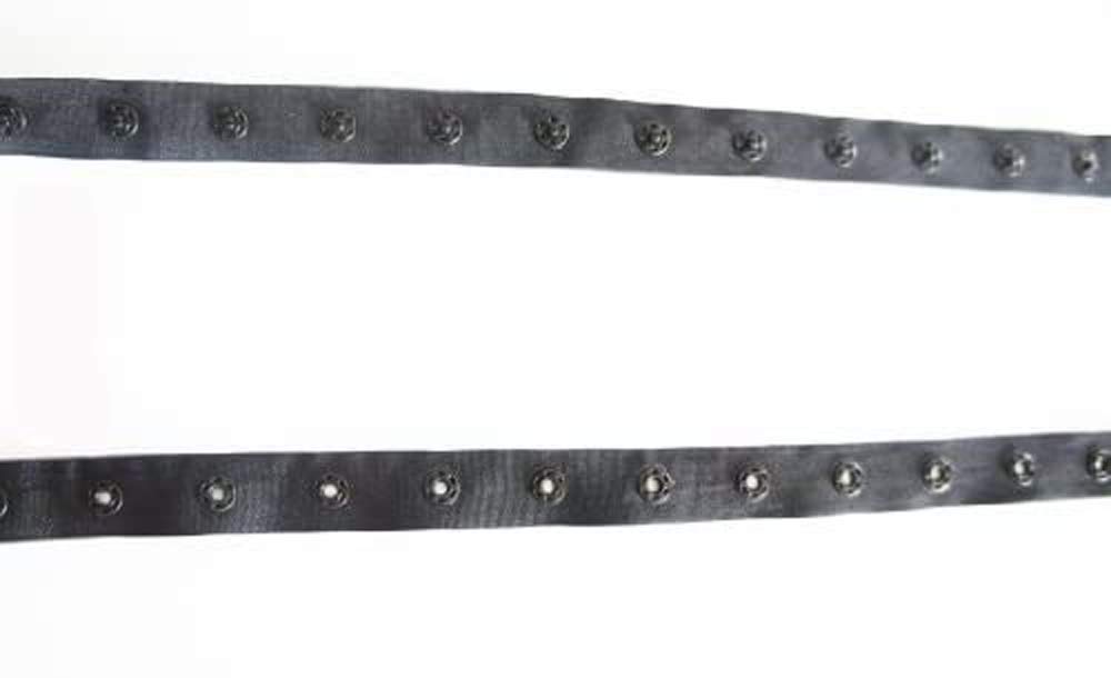 Ruban push button 18 mm noir pour remplacer les fermetures éclair cassées sur tissus
