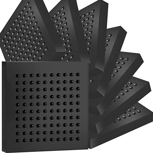 Frienda 8 Pcs Exercise Equipment Mat 4 x 4 Inch Non Slip Noise Reduction Treadmill Mat Pads Steel Embedded Treadmill Matt for Carpet Home Anti Vibration Stationery Bike Mats for Gym Floor Workout