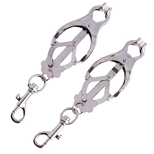 Pince Teton Sexuelle bdsm Jouet Intime Longueur 8.3cm en Métal couleur Argent Jouet Sexuel accessoire bdsm avec Mousquetons Sex Toy Jeux Érotiques jouets de mamelon sexe pince teton hard FOPS I06-3