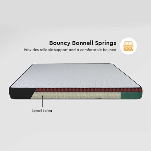 Image of Interio by Godrej Aqmatic Bonnell Queen Bed Spring Mattress (72 x 60 x 6 Inches), 1-Year Warranty, Bonnell Spring