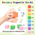 TOKBLOK 40Pcs Rainbow Magnetic Building Blocks STEM Toys for Kids Ages 3+ | Autism Montessori Sensory, 2.5cm Magnet Cubes, Preschool Learning Educational, Sensory Stacking Toys, Gifts for Girls & Boys