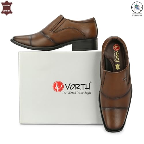 Image of Genuine Leather Formal Shoes for Men Slip-On | Comfortable Office Wear Business Shoes for Men | Premium Wedding Party Corporate Formal Footwear