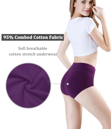 Image of wirarpa Women's Cotton Briefs (Pack of 5) (AF-2104F6-5XL 3black, 1blue, 1purple-5p 5XL)