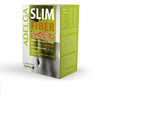 Adelga Slim Fiber DietMed 60 capsulas quemagrasas efecto vientre plano, aplana el vientre, ADELGAZAR efeccto DETOX depurante diuretico elima exceso de liquidos, con aloe vera.