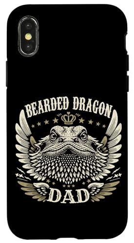 Alas de motociclista de dragón barbudo para amantes de la motocicleta, lagarto retro Carcasa para iPhone X/XS