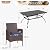 Sophia & William 7 Pieces Patio Dining Set, Metal Patio Table and Rattan Chairs Set for 6, Rectangular Outdoor Table and Chairs, 1.6"-2" Adjustable Umbrella Hole