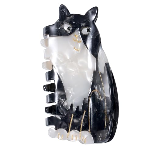 Cat Hair Claw Clip Acetate Strong Grip Hair Jaw Clip 3.54 Inch Cute Animal Hair Clip Clamp for Women Girls