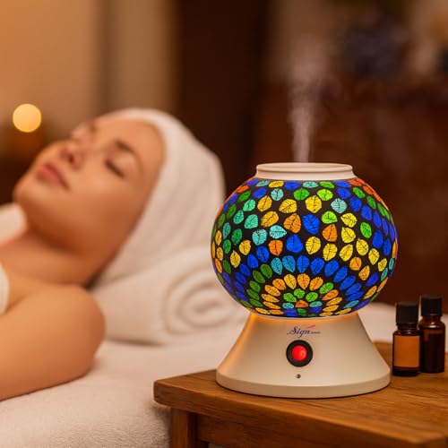 Image of Signamio Hand Made Table Top Camphor Diffuser Burner - Kapoor Dani Electrical Aroma Oil Diffuser Night Lamp - Kapoor Machine for Home & Office DN-2 (Aroma Oils not Included)