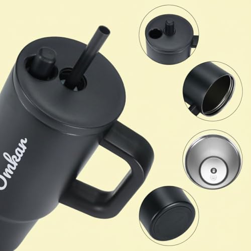 Image of Giftana Personalized Coffee Tumbler with Name, Customized Travel Mug with Lid, Coffee Mug for Men, Valentine Day Gifts, Corporate Gifts for Employee (Black,710ml)