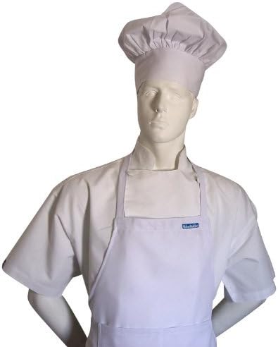 CHEFSKIN Original Lite Chef Adult 6x Apron+hat in White Color