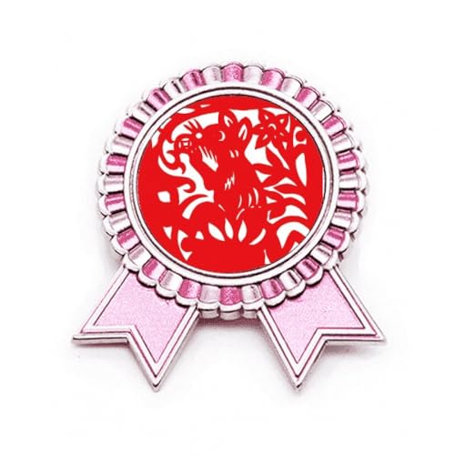 Broche rat en papier rose métal Zodiaque pour égayer un look terne