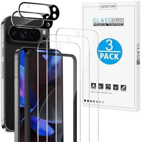 OMOTON 3+2 Pack for Google Pixel 9 Pro XL Screen Protector 6.8 Inch