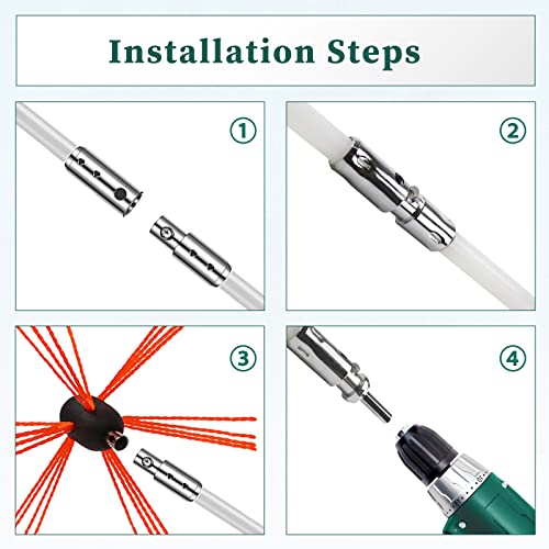 image for Pexzey 39 Feet Chimney Sweep Kit, Chimney Cleaner, Chimney Cleaning To